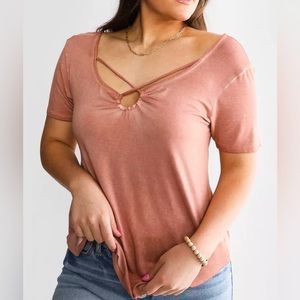 White Crow Strappy Keyhole T-shirt